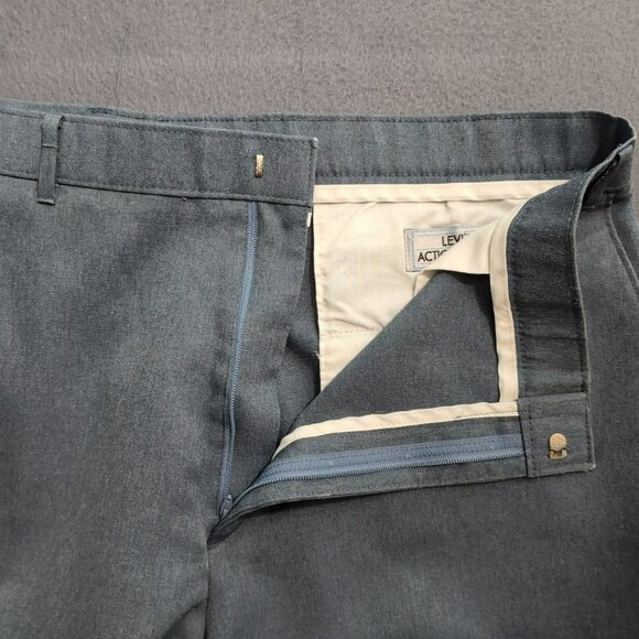 VTG 80's Levi's Action Slack Men 38X30 (36X29) Blue Straight Leg Dress Pants - Picture 5 of 12